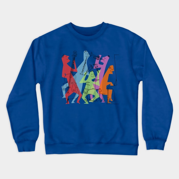 Modern Jazz Quintet Crewneck Sweatshirt by LittleBunnySunshine